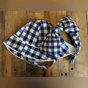 Janie and Jack Checkered Hat and Bow Set